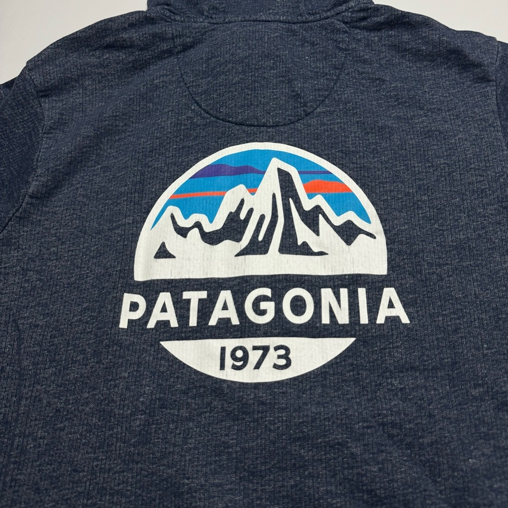 Patagonia Fitz Roy Scope French Terry Full-zip Hoody In Blue Size: S (Flaws)
